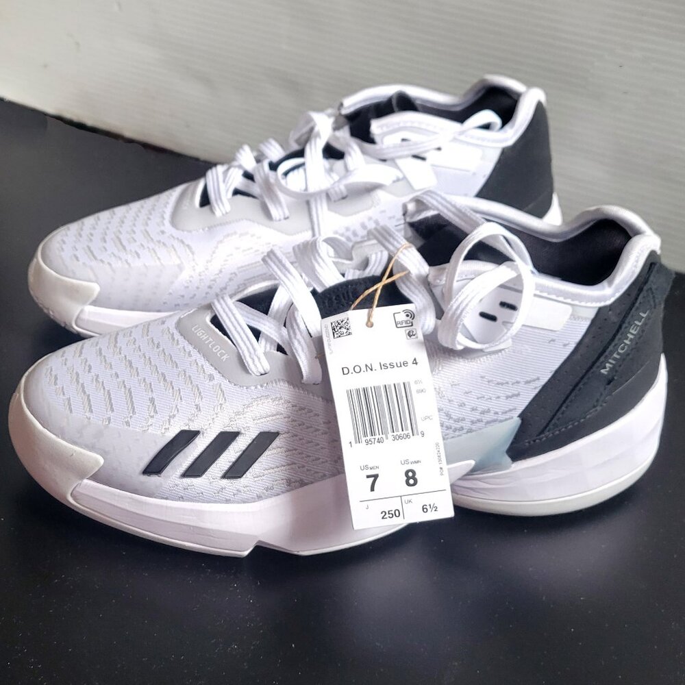 Adidas D.O.N. Issue 4 White Black Sneakers GY6509 Men's Size 7 Donovan Mitchell